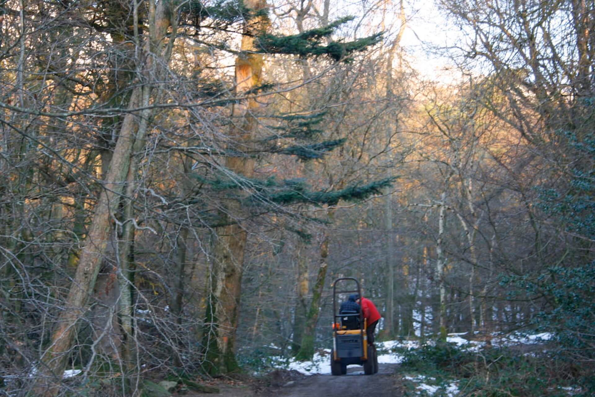 Driving onto site with materials for an adventure playground refurbishment