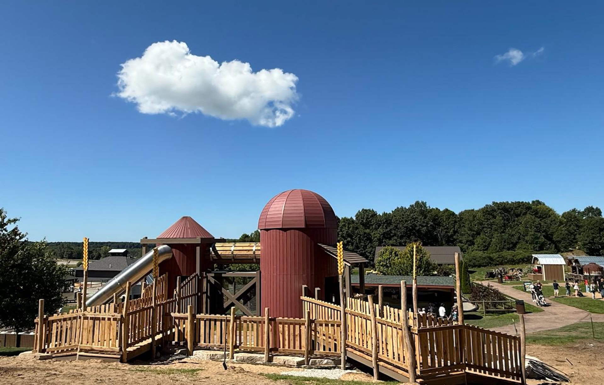 Rear view of Haystack Hills at Lewis Adventure Farm in New Era Michigan by CAP.CO
