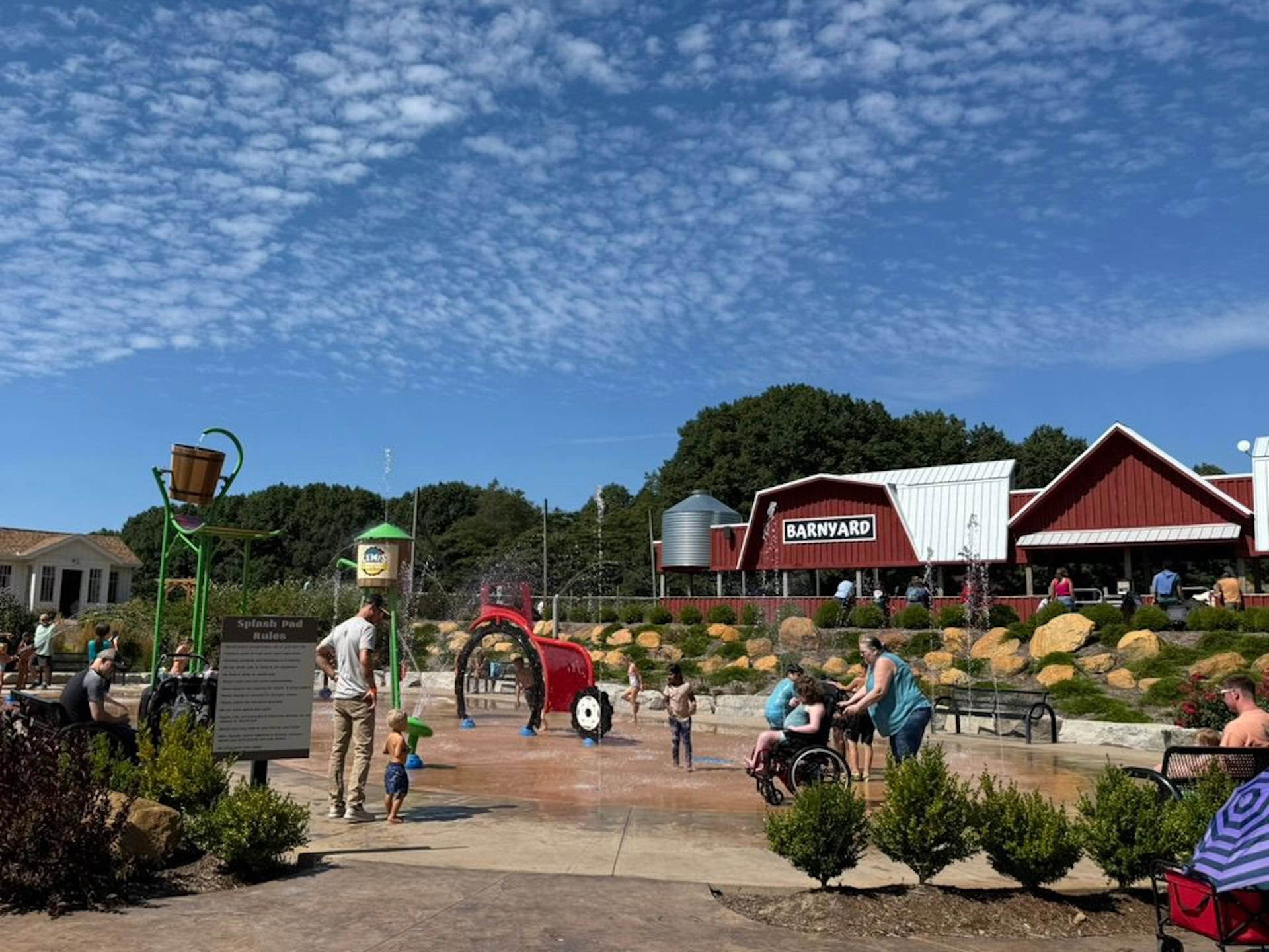 The splash park nearby Haystack Hills at Lewis Adventure Farm in New Era Michigan by CAP.CO
