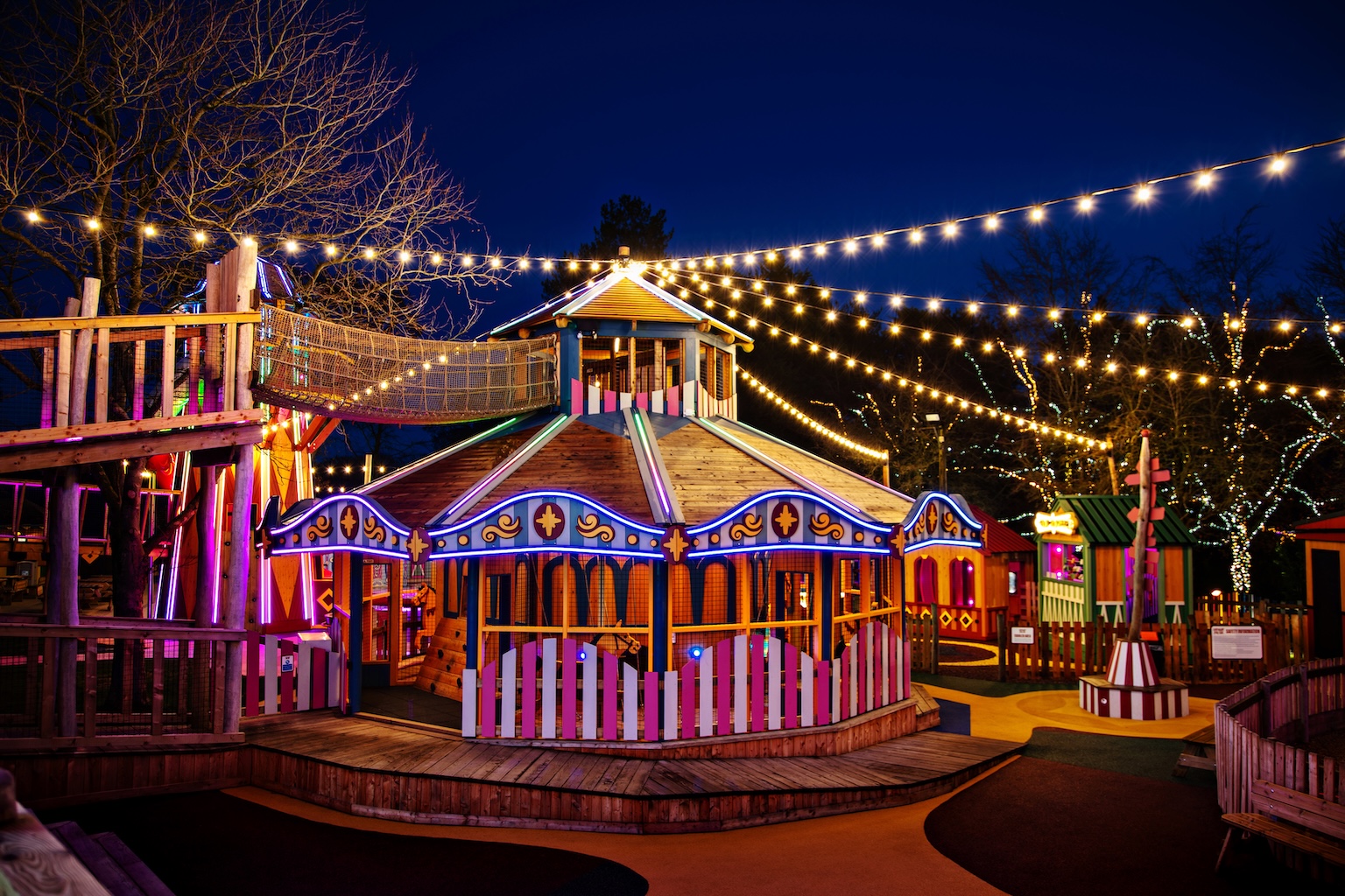 Night time at Thursford Adventure Play Fair created by CAP.CO