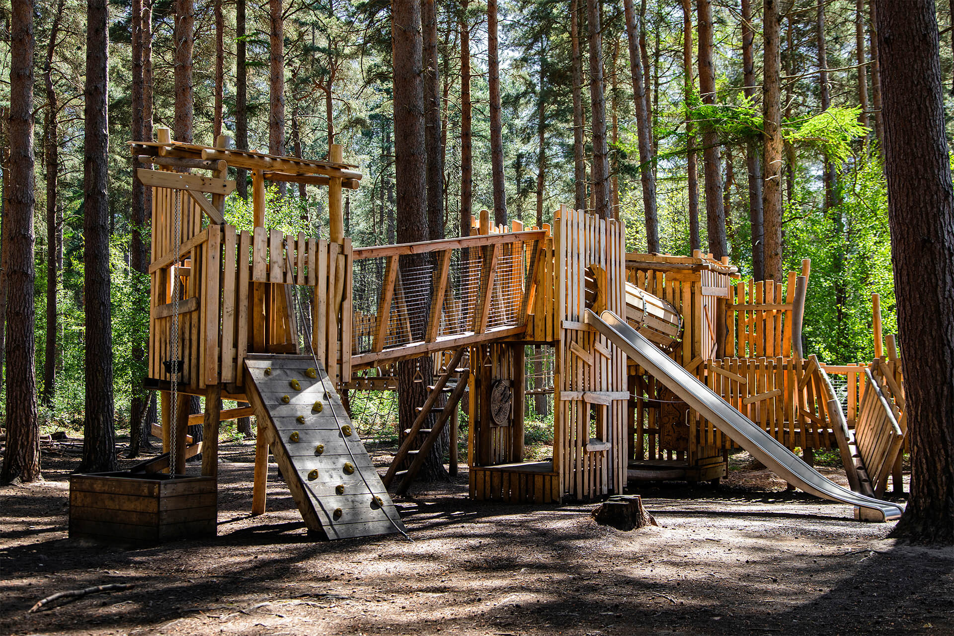 Forestry England Sherwood Pines timber adventure playground built by CAP.CO bespoke design captured by Kev Foster photography