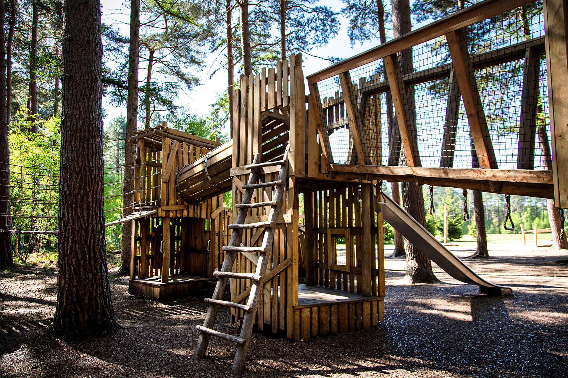 Kev Foster photography capturing Forestry England Sherwood Pines bespoke timber adventure playground built by CAP.CO