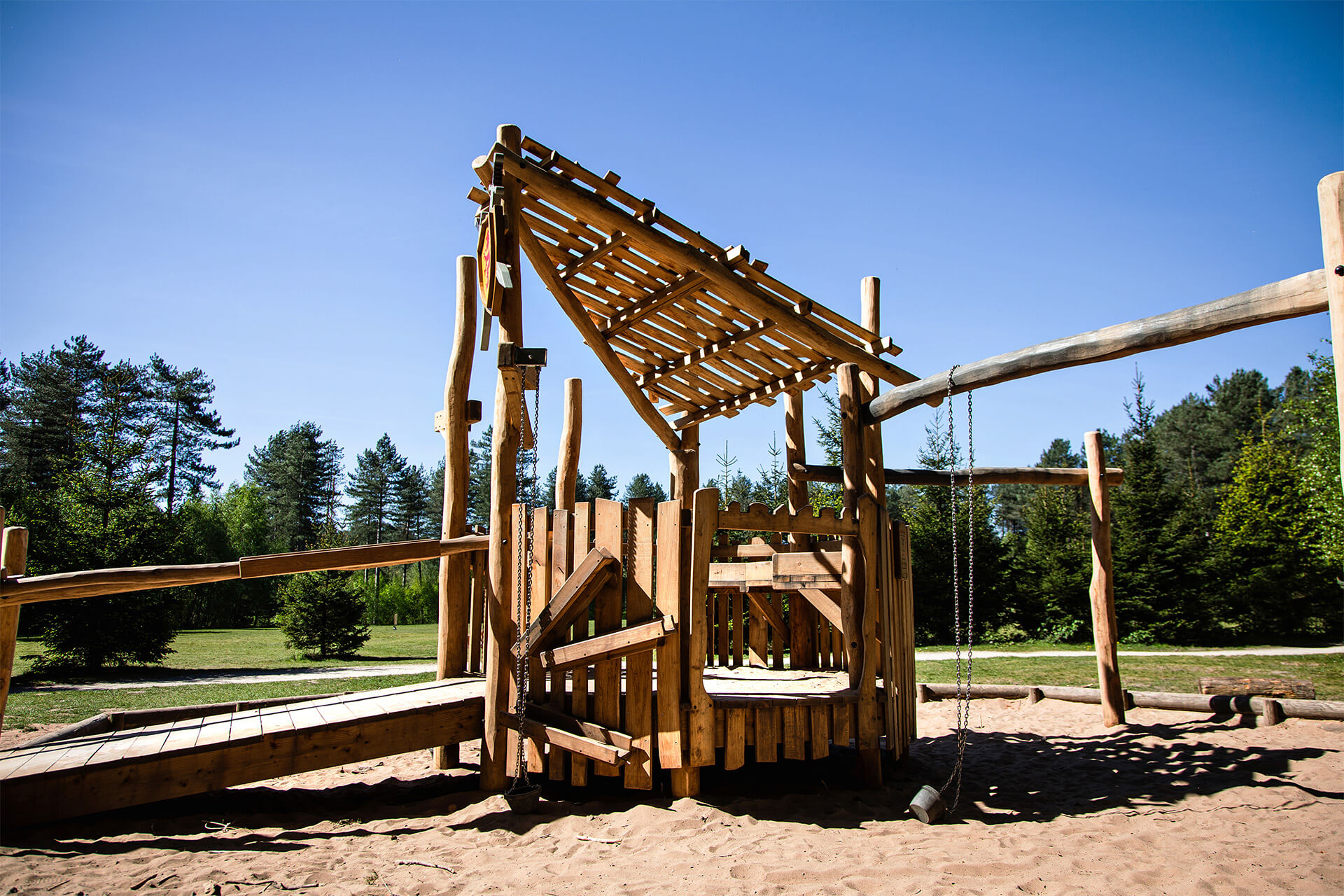 Photography by Kev Foster capturing CAP.CO built Forestry England Sherwood Pines natural adventure playground