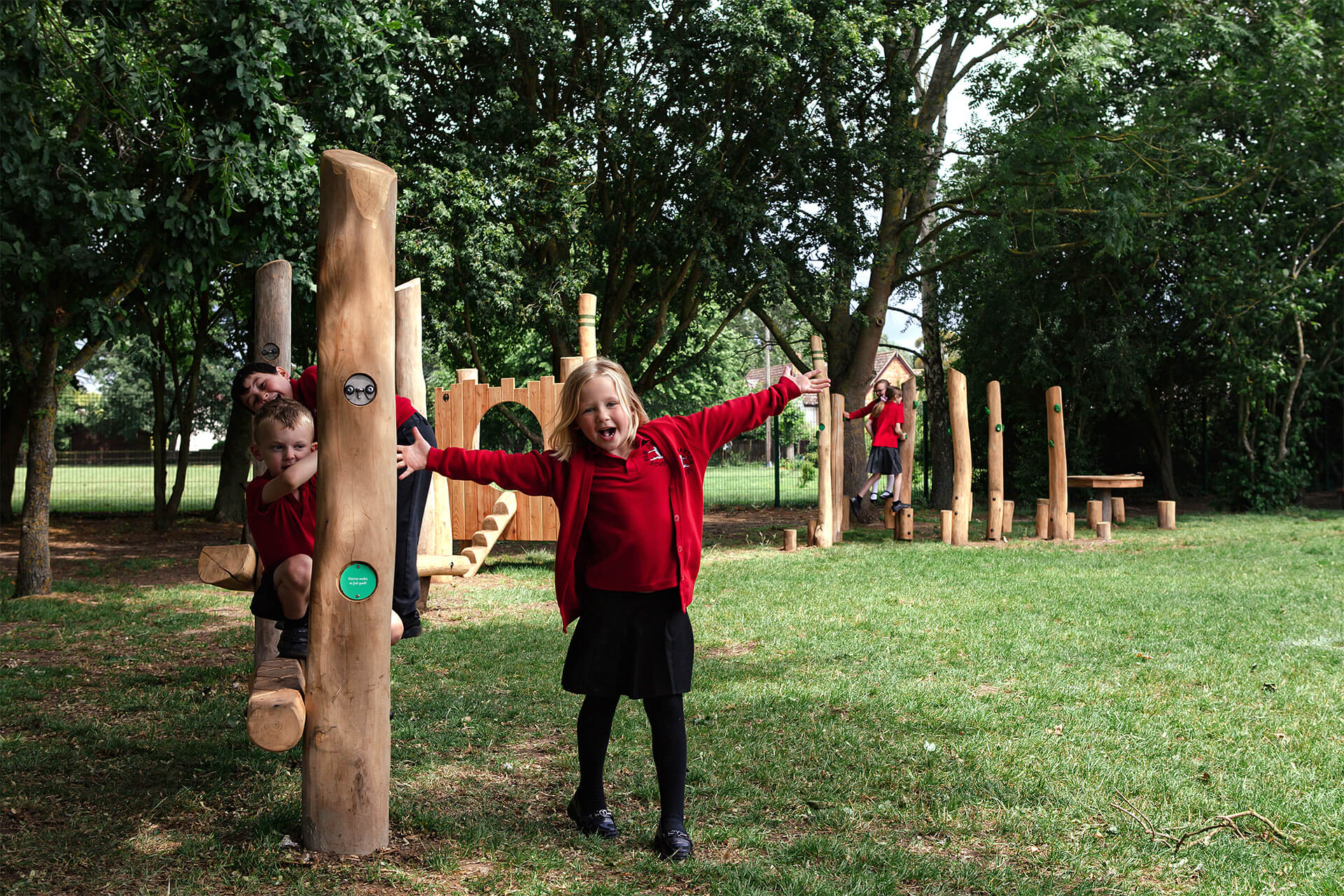 CAP.CO creates outdoor play spaces for schools, shown here at Fen Drayton Primary School