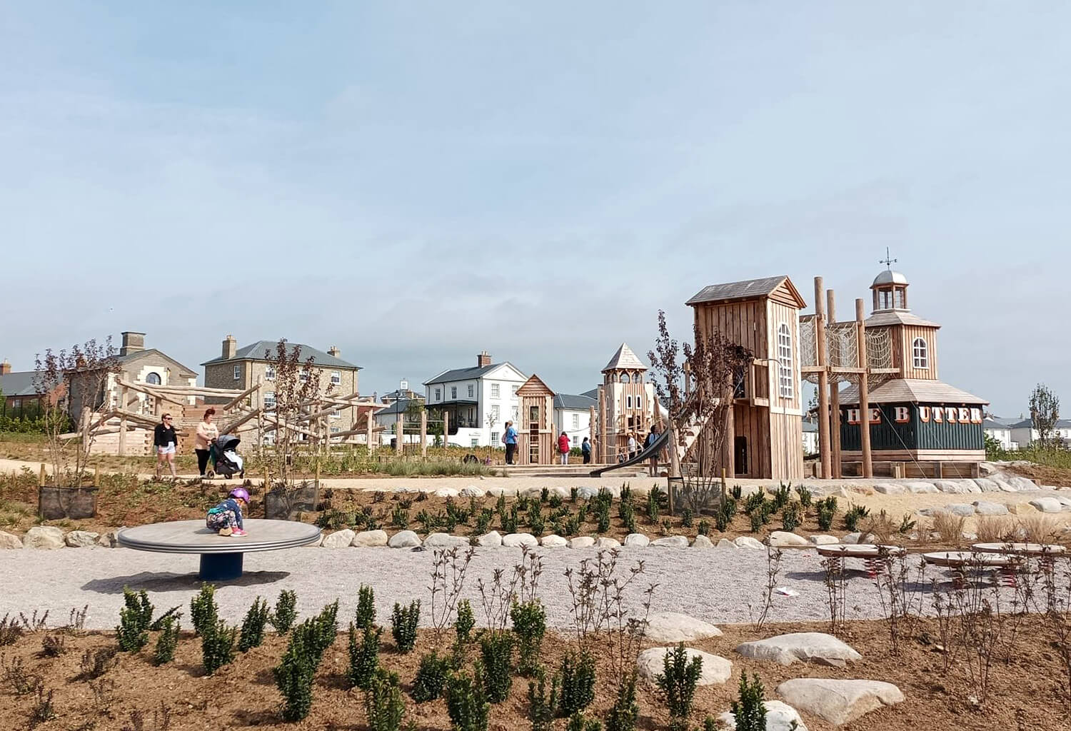 Poundbury playground design inspired by local architecture designed by CAP.CO