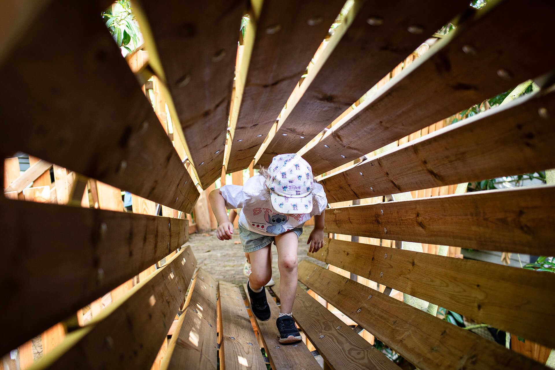 Family-friendly adventure playground in ancient woodland at Helmingham Estate Guildenacre by CAP.CO, photography by Kev Foster