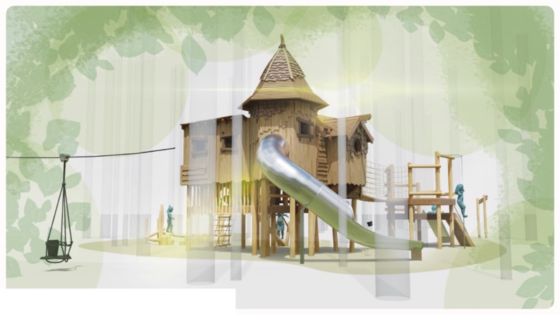 The play design in progress for the Spinney