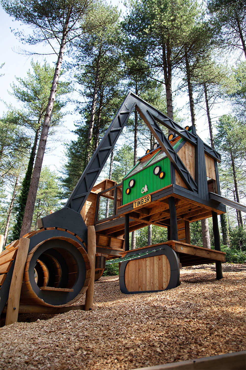 CAP.CO-designed climbing routes and elevated play structures at Timber! Moors Valley