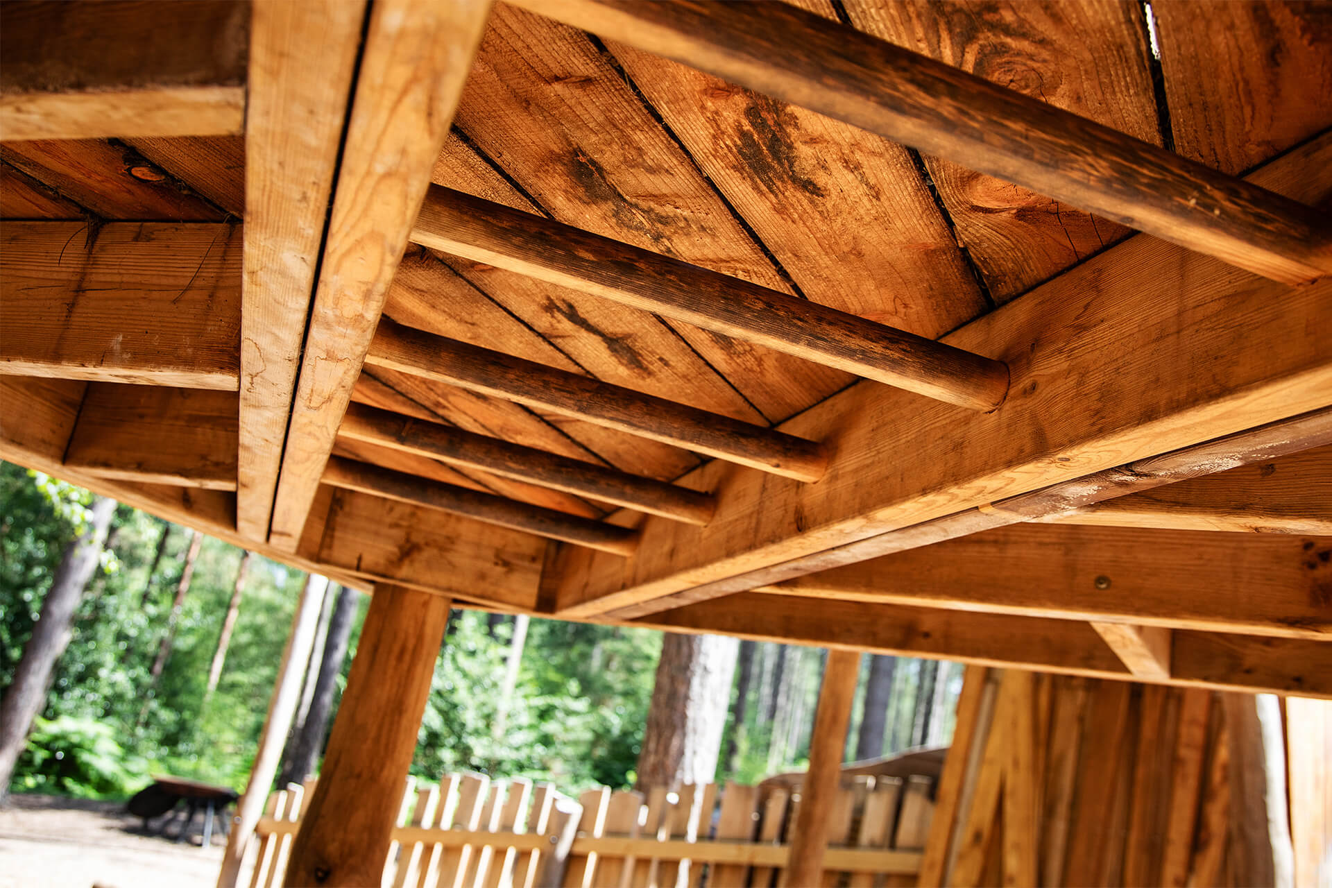 CAP.CO natural timber play structures designed to encourage climbing, movement and imaginative play