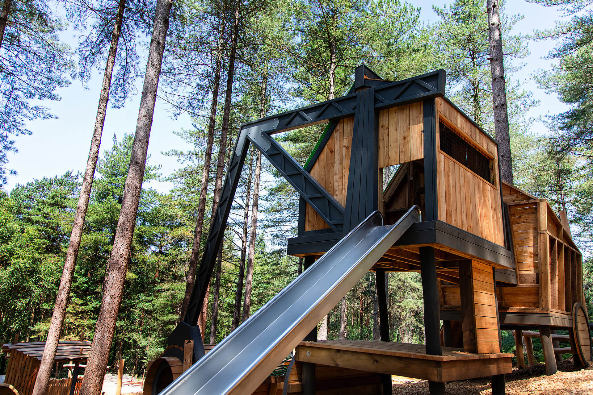 CAP.CO’s Timber! adventure playground featuring elevated walkways and timber play features