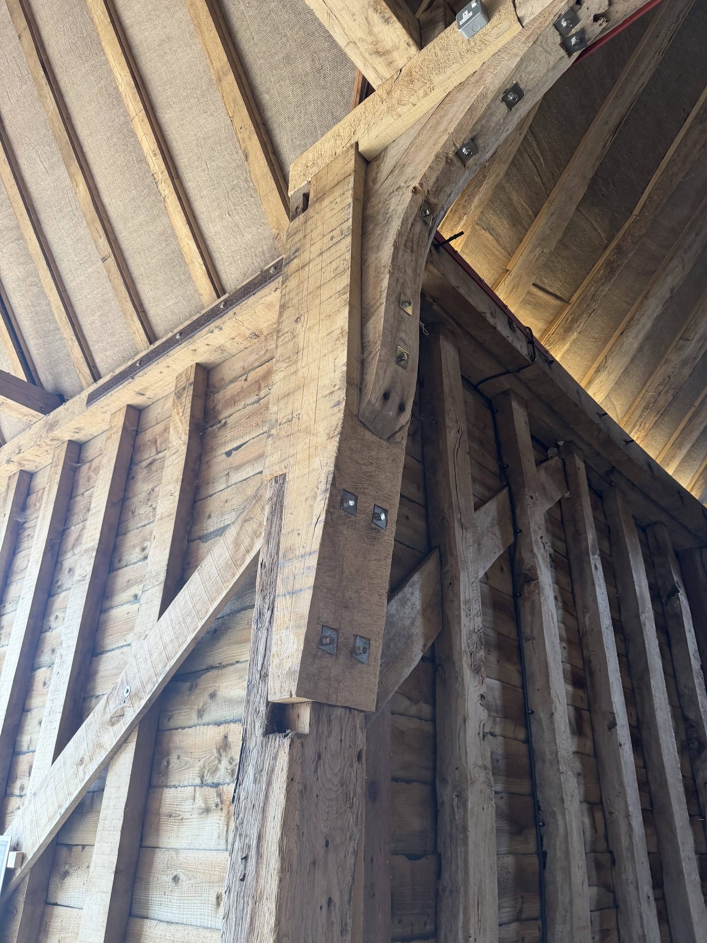 The visible repair at the Guildenacre barn 1