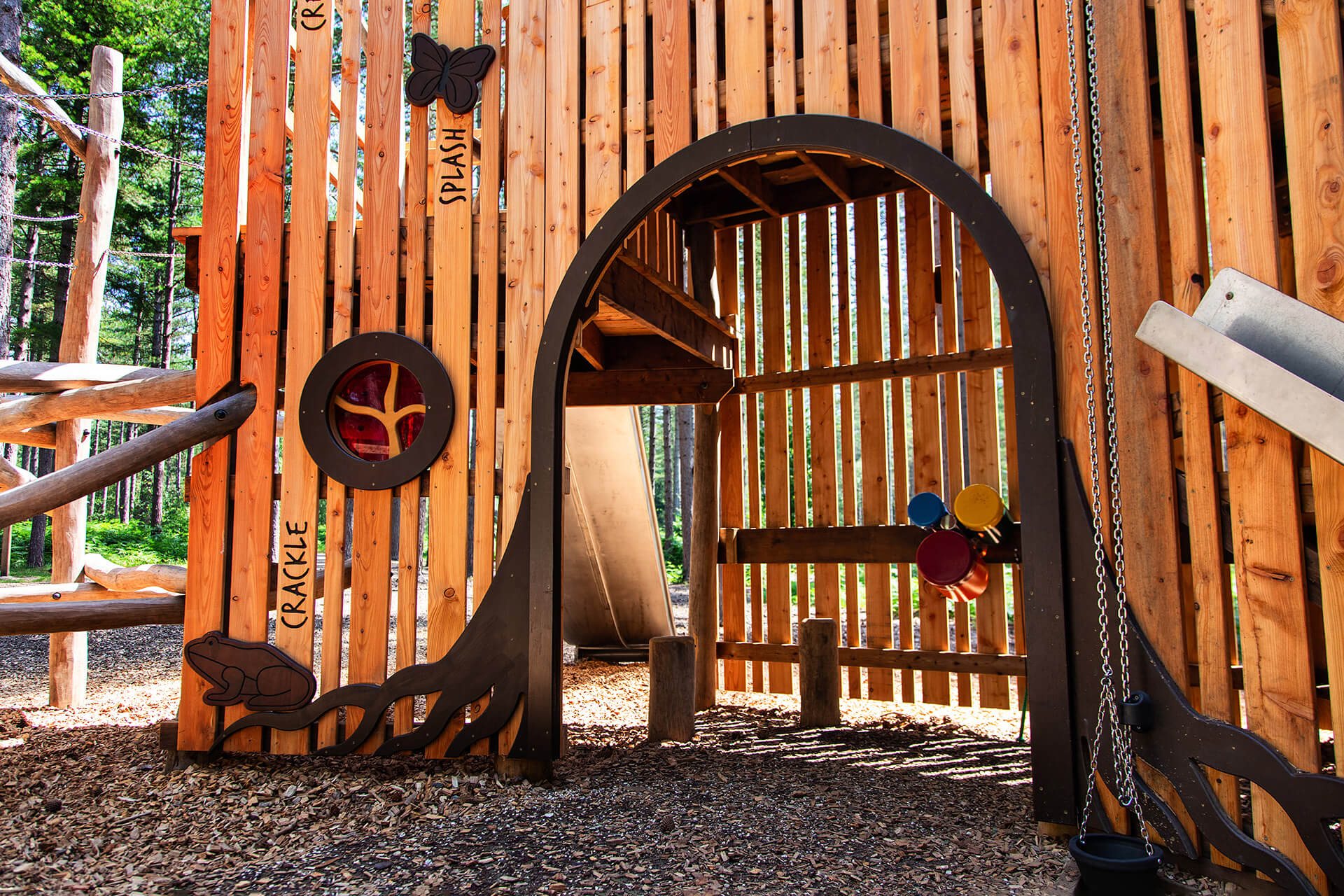 Woodland Rhapsody adventure playground at Moors Valley, Forestry England bespoke designed and built by CAP.CO