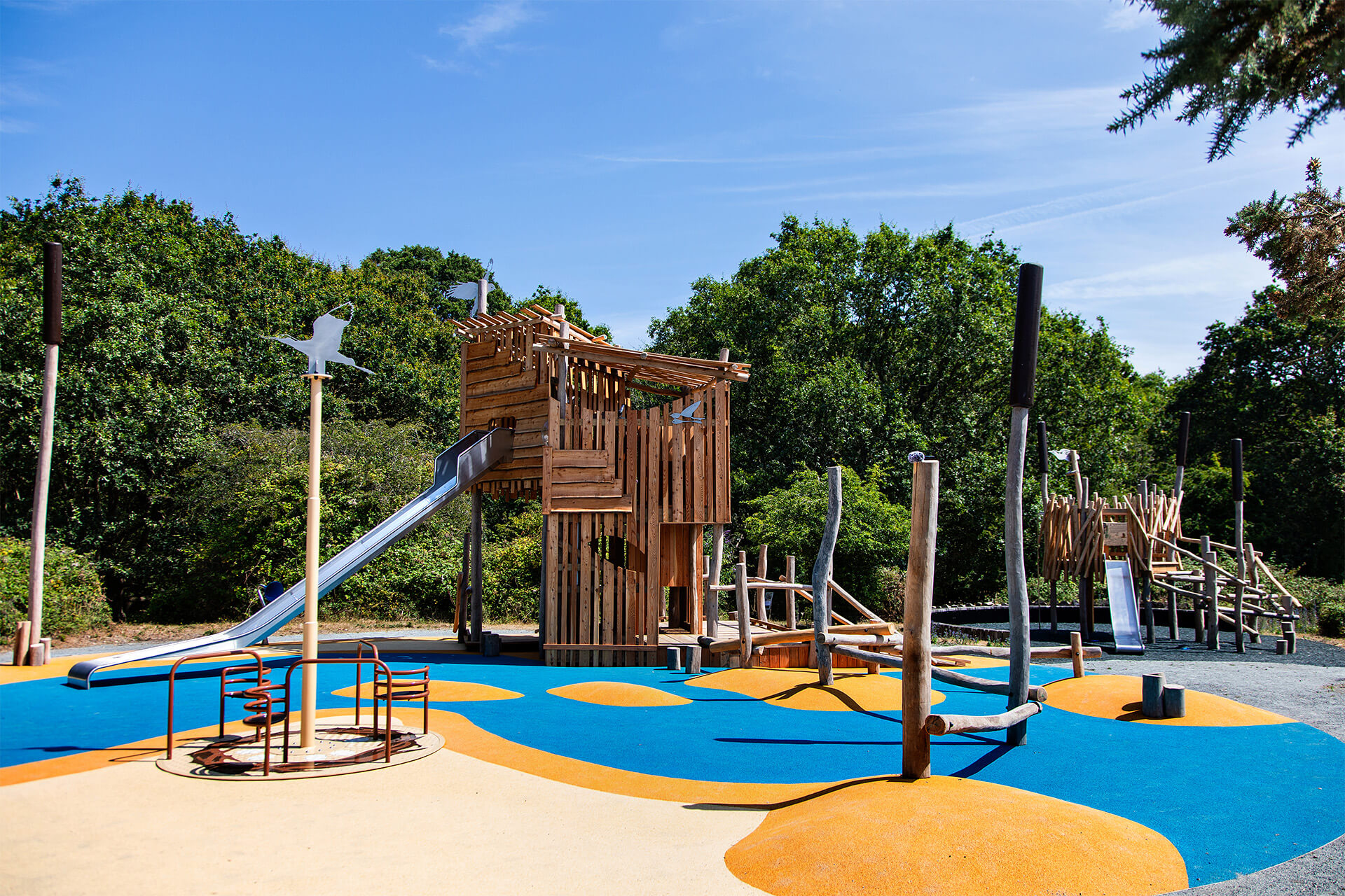 Adventure playground at RSPB Minsmere bespoke designed and built by CAP.CO photography by Kev Foster