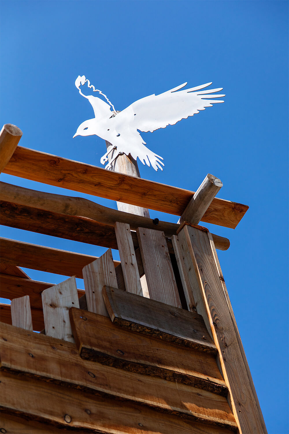 Close-up of the bespoke timber construction at CAP.CO’s Minsmere RSPB playground