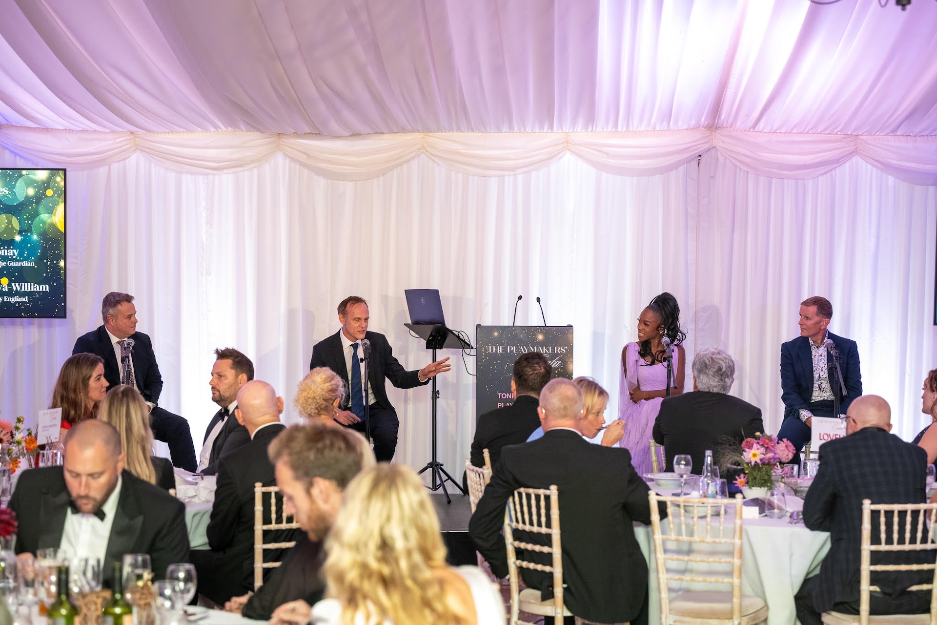 From Left to right with Rob Ferley, Barney Ronay, Amber Ogunsanya-William and James Wallace